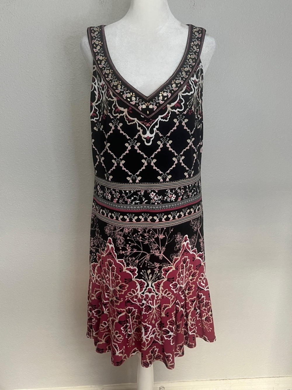 WHBM Boho Print Sleeveless Mini Dress Size Large